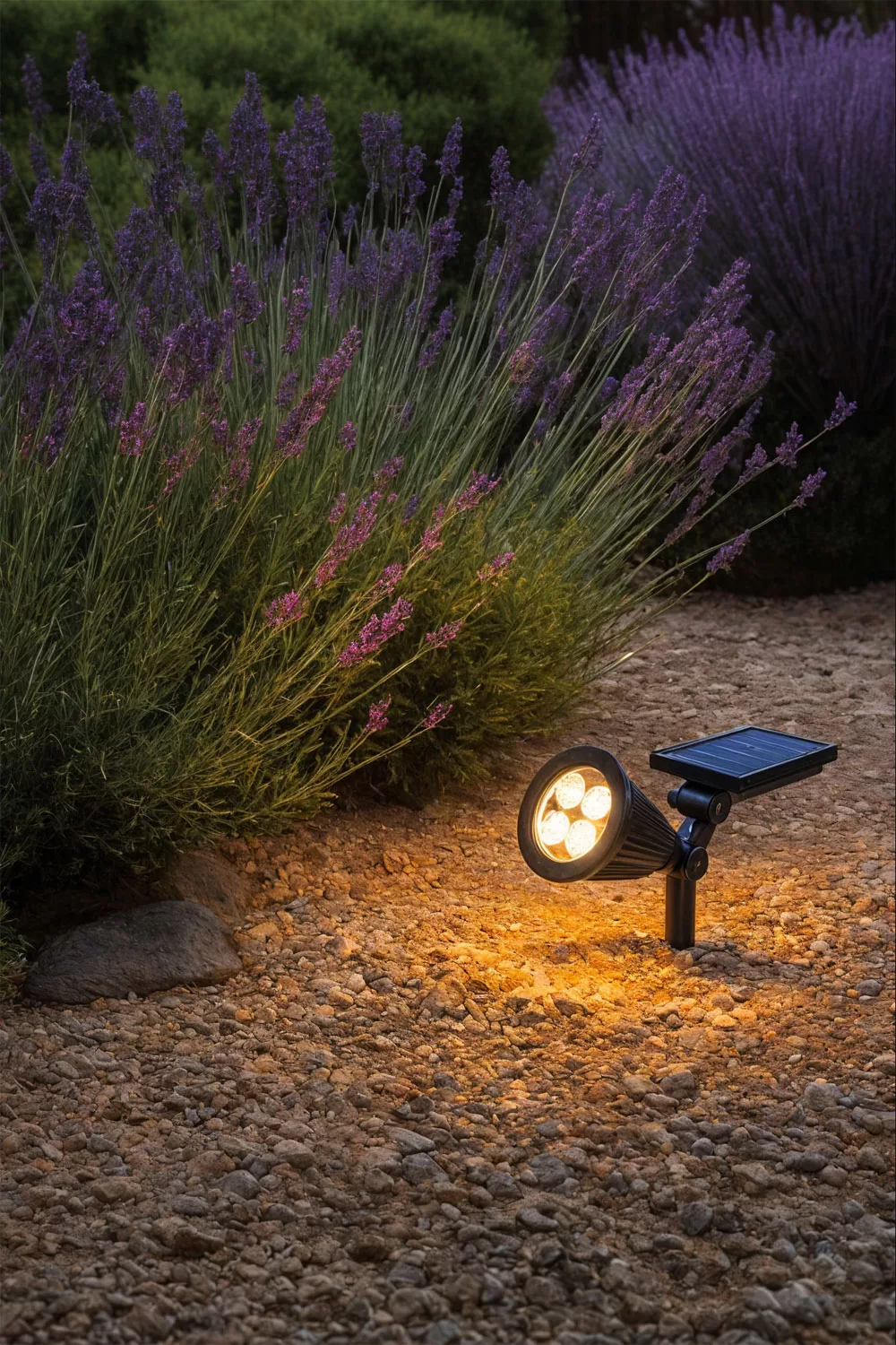 Spot d'accentuation solaire pour éclairer avec style les plantes sur les petites terrasses