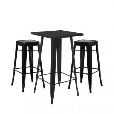 Pack Mesa Alta LIX & 2 Taburetes Altos LIX