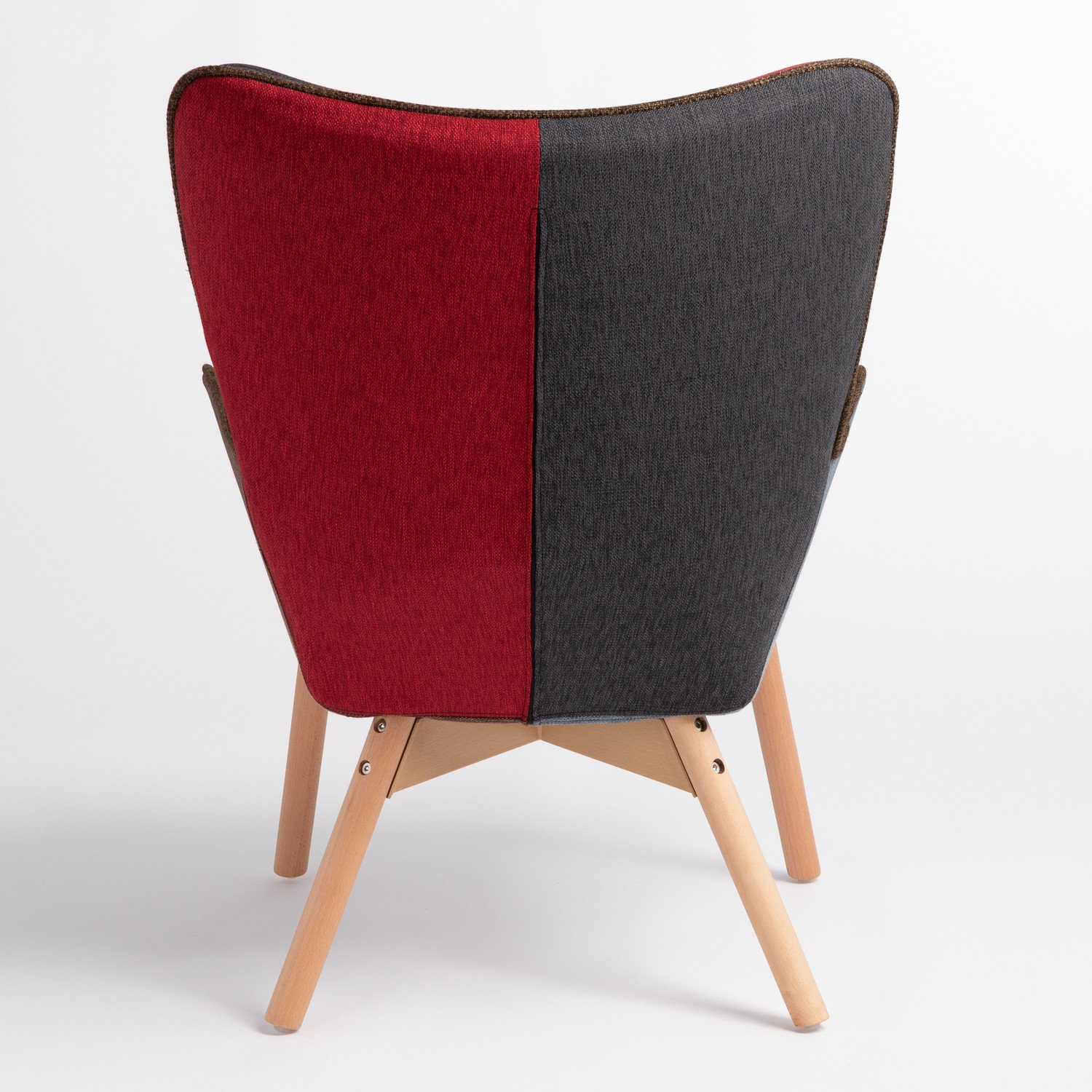 Sillón Morris con Reposapiés Tapizado Patchwork SKLUM