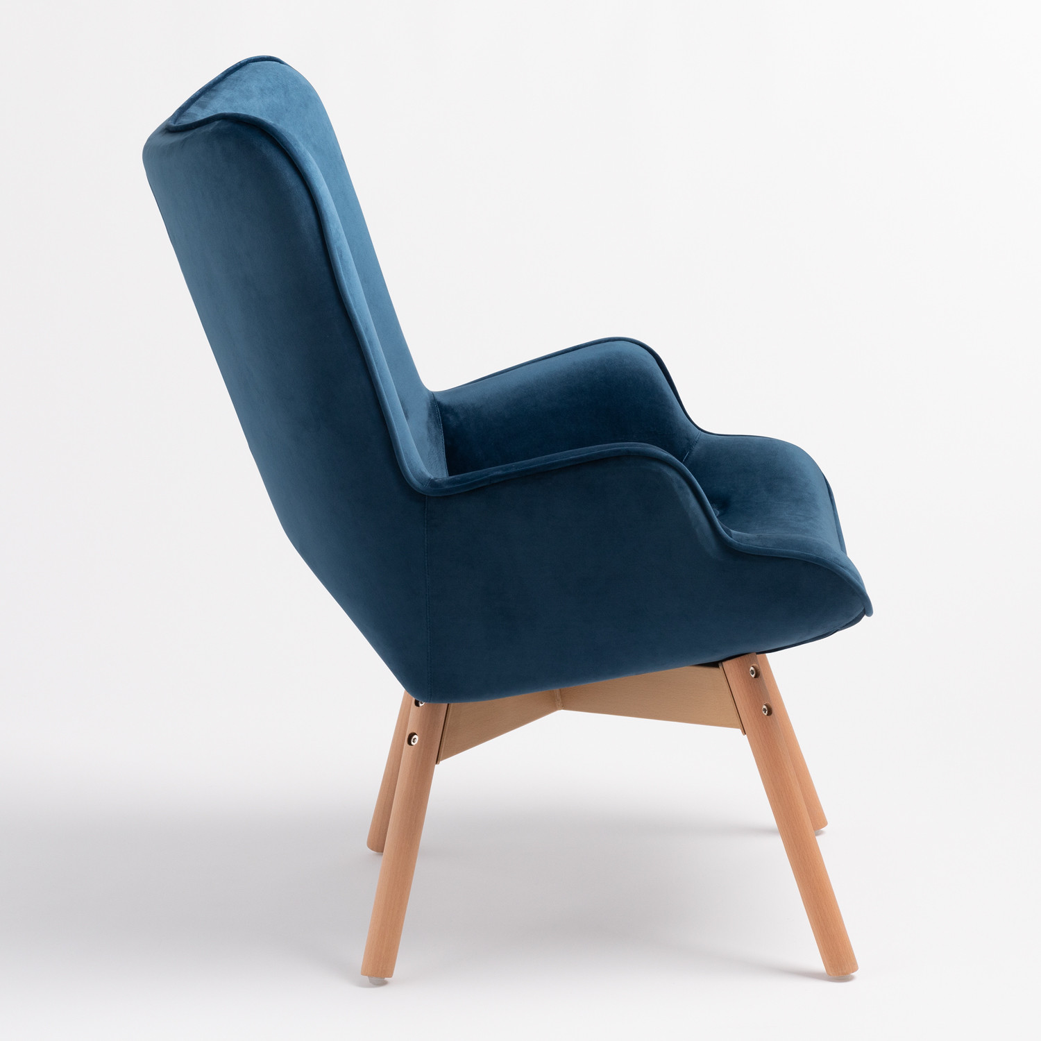 Sillón Morris con Reposapiés Tapizado Terciopelo - SKLUM