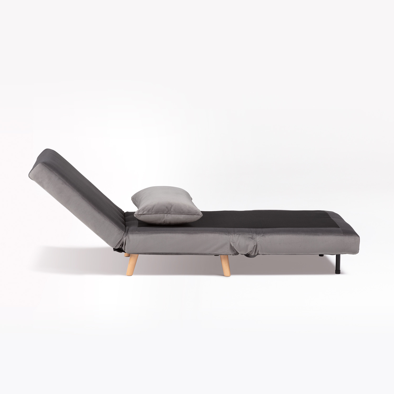 Sofá Cama Individual en Terciopelo Elen Madera Natural SKLUM