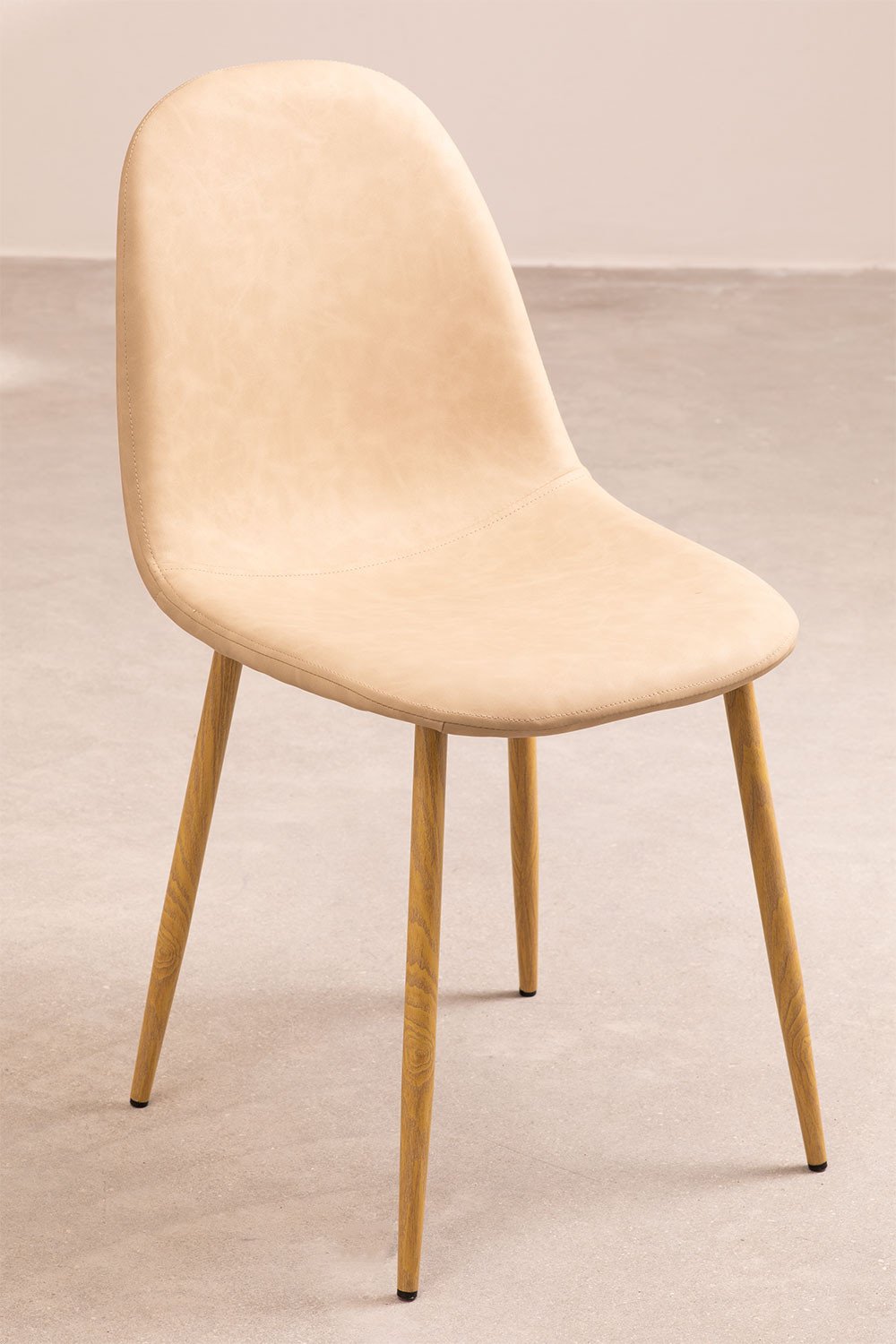 sillas polipiel color crema madera sillas polipiel color crema madera