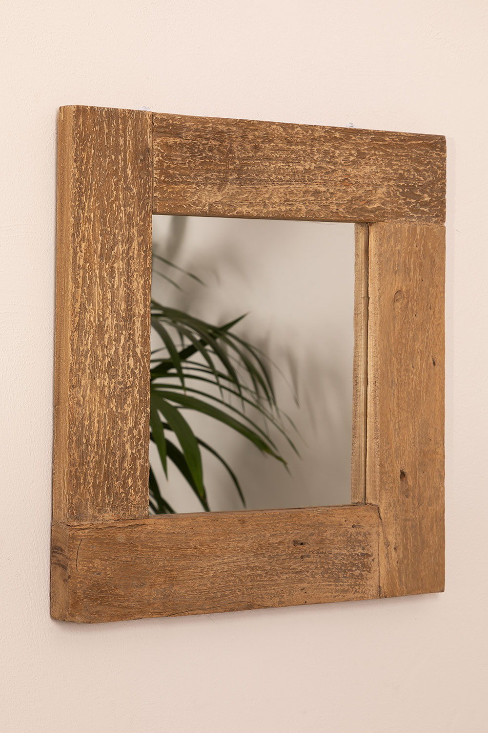 Espejo de Pared Cuadrado en Madera Reciclada (50x50 cm) Taipu - SKLUM
