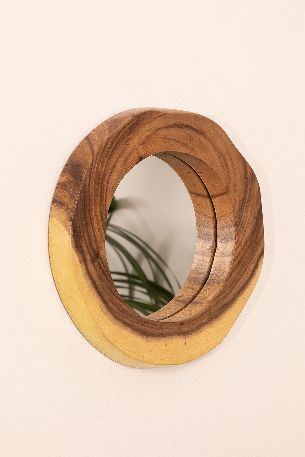Espejo de Pared Redondo en Madera (33,5x30,5 cm) Vrao - SKLUM
