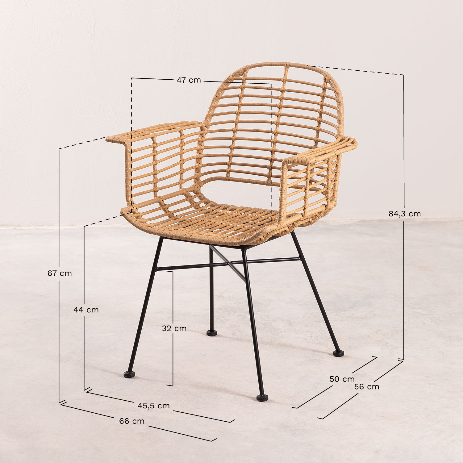 Silla de Comedor en Ratán Sintético Mimbar Style - SKLUM