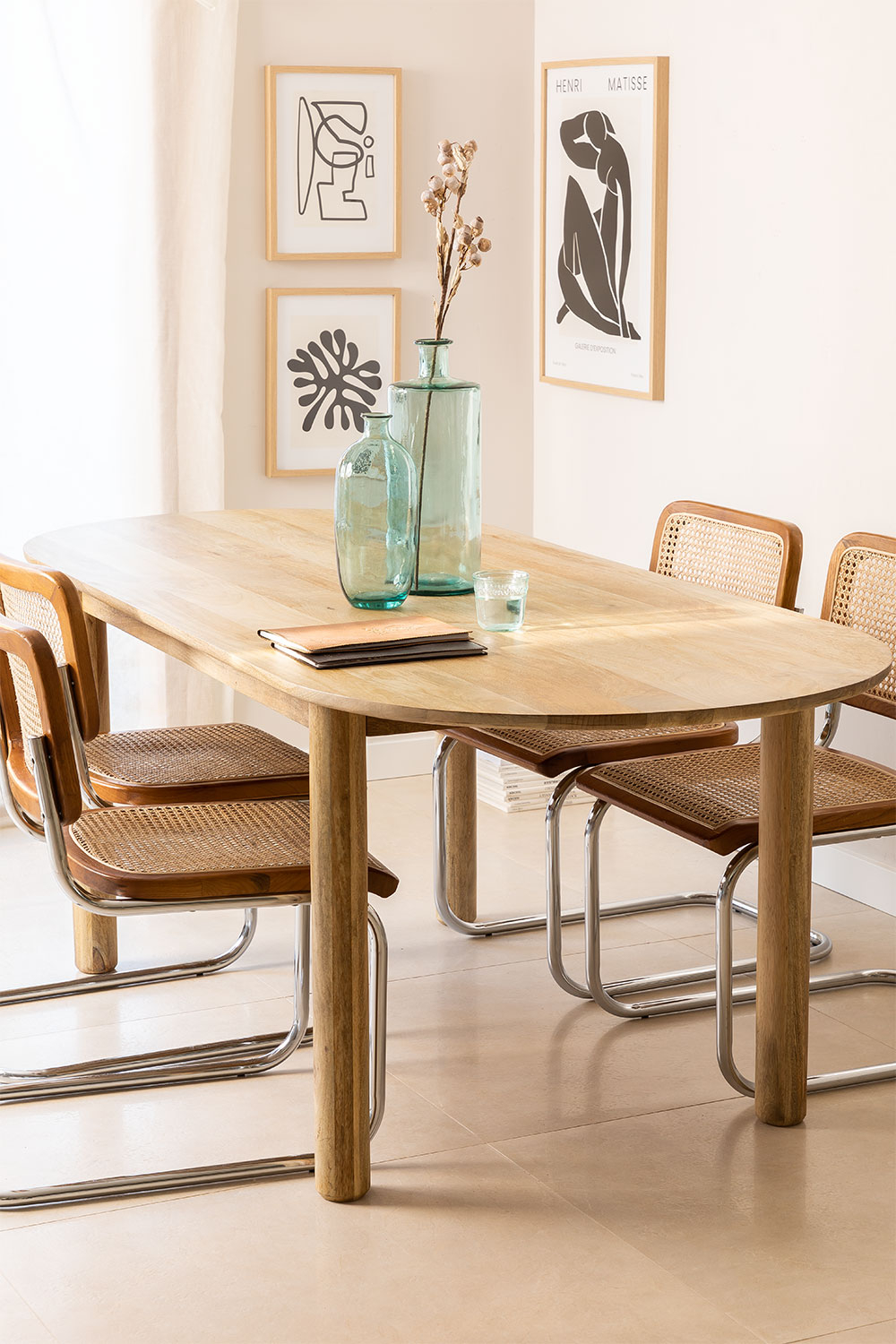 Mesa De Comedor Ovalada En Madera 210x90 Cm Alis SKLUM