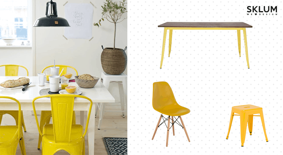 Muebles de color amarillo