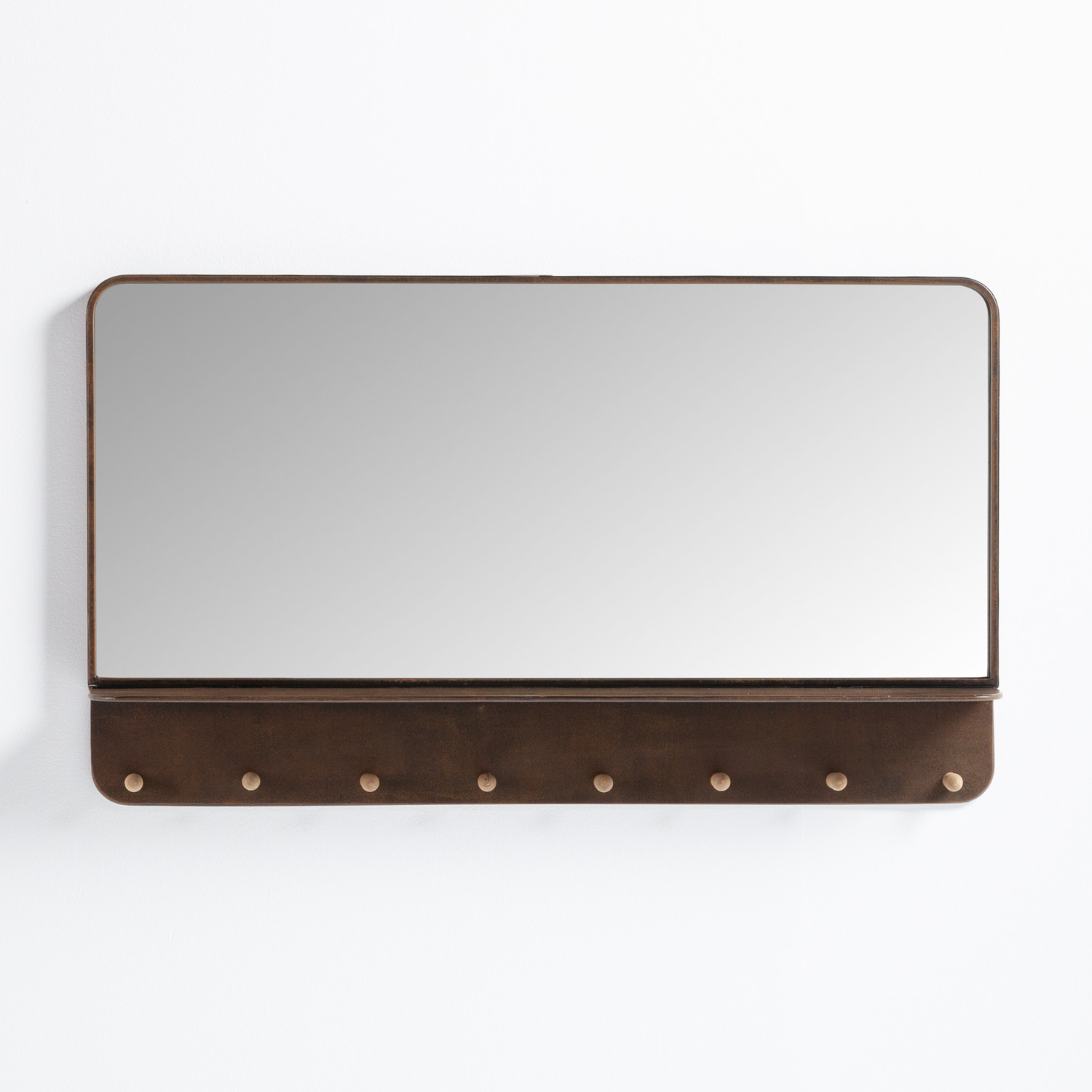 Rectangular Wall Mirror with Metal Shelf (54x92.5 cm) Koris SKLUM