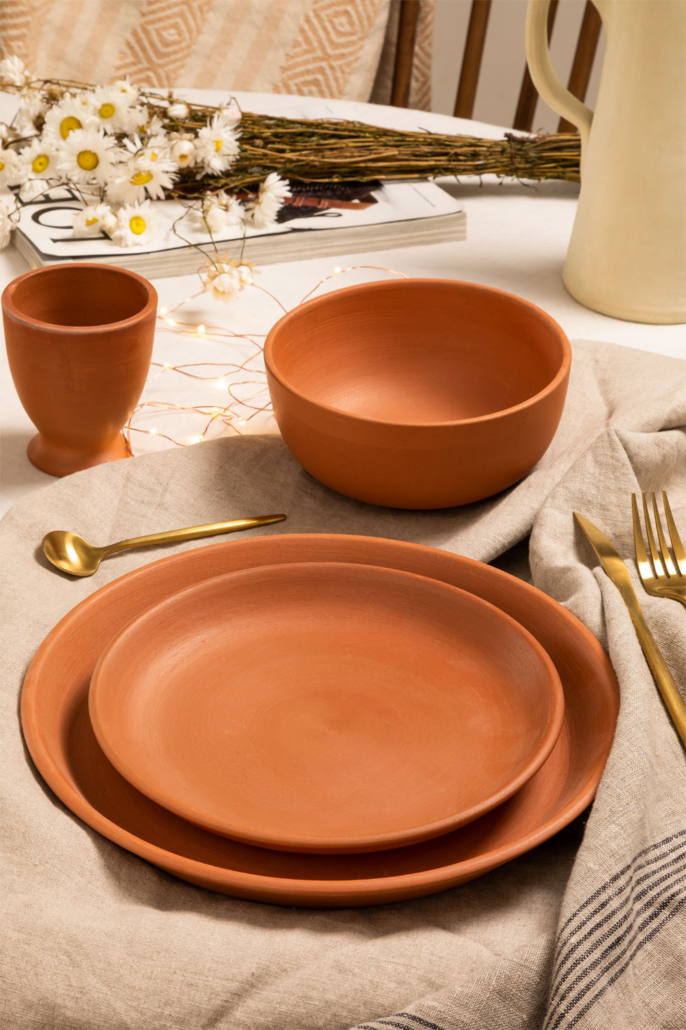 Terracotta Tableware 12 pieces Oriela SKLUM