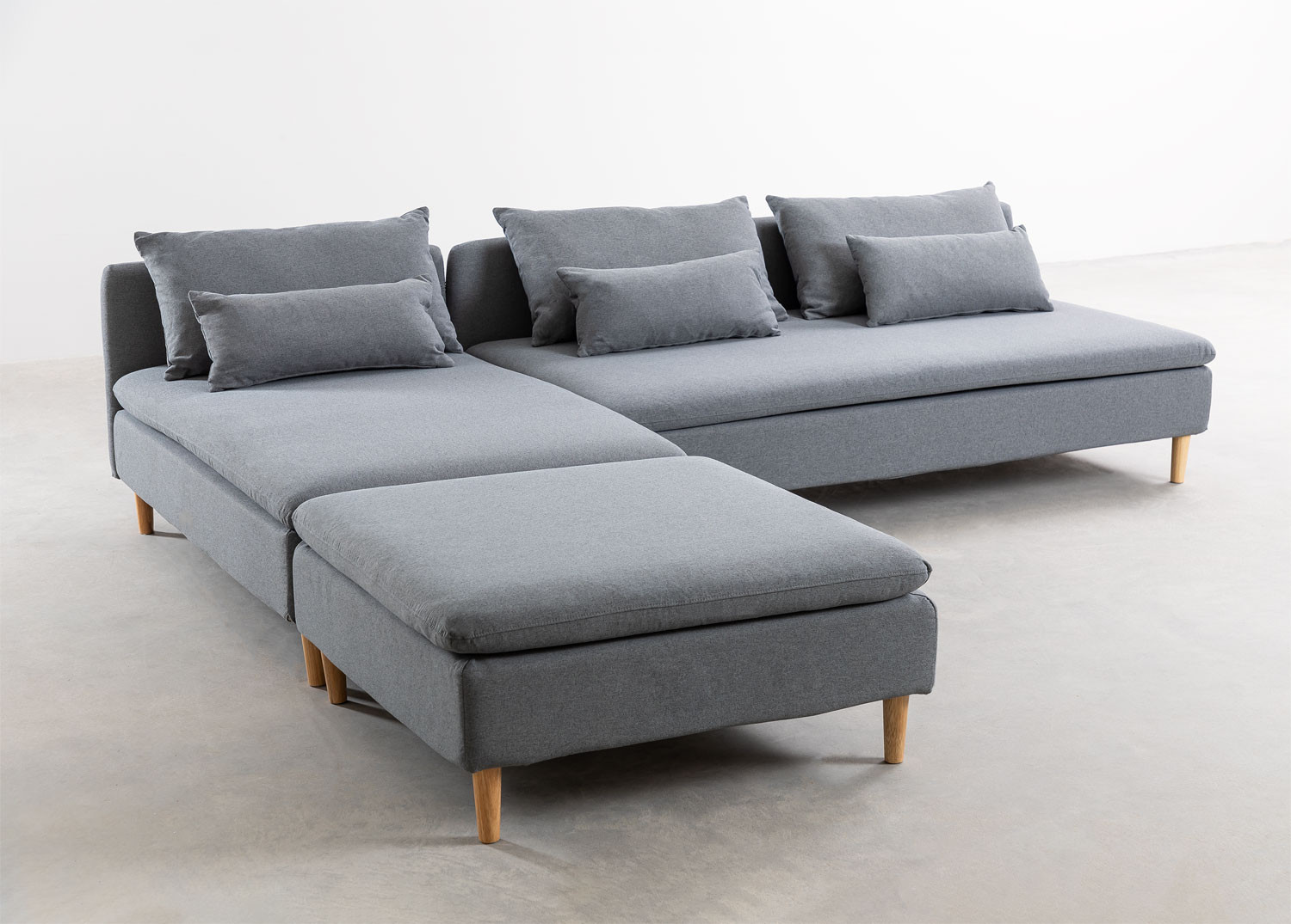 2delige modulaire chaise longuebank (dubbele fauteuil) met bladerdeeg